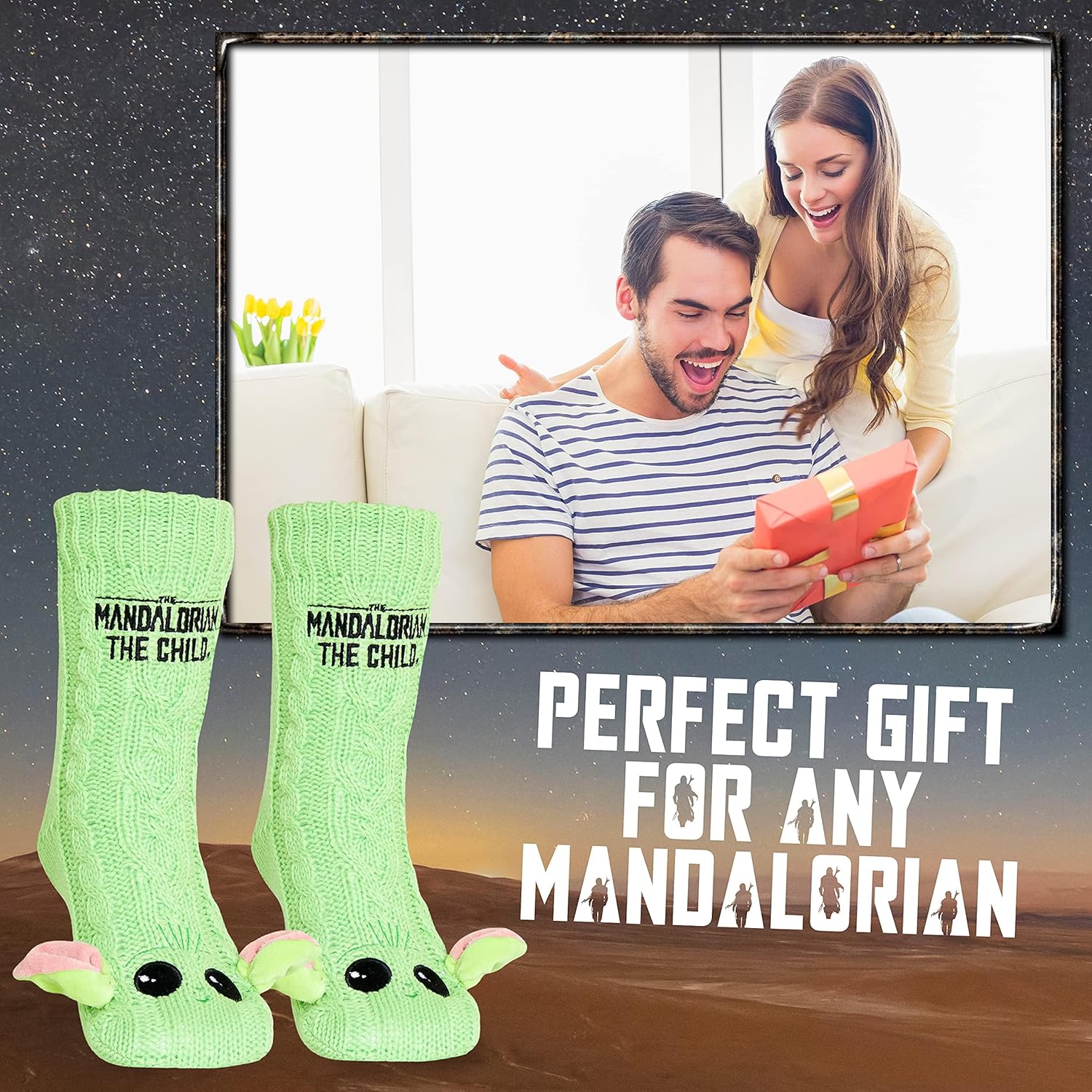 Chausson-chaussette homme The Mandalorian vert, Baby Yoda – Image 8