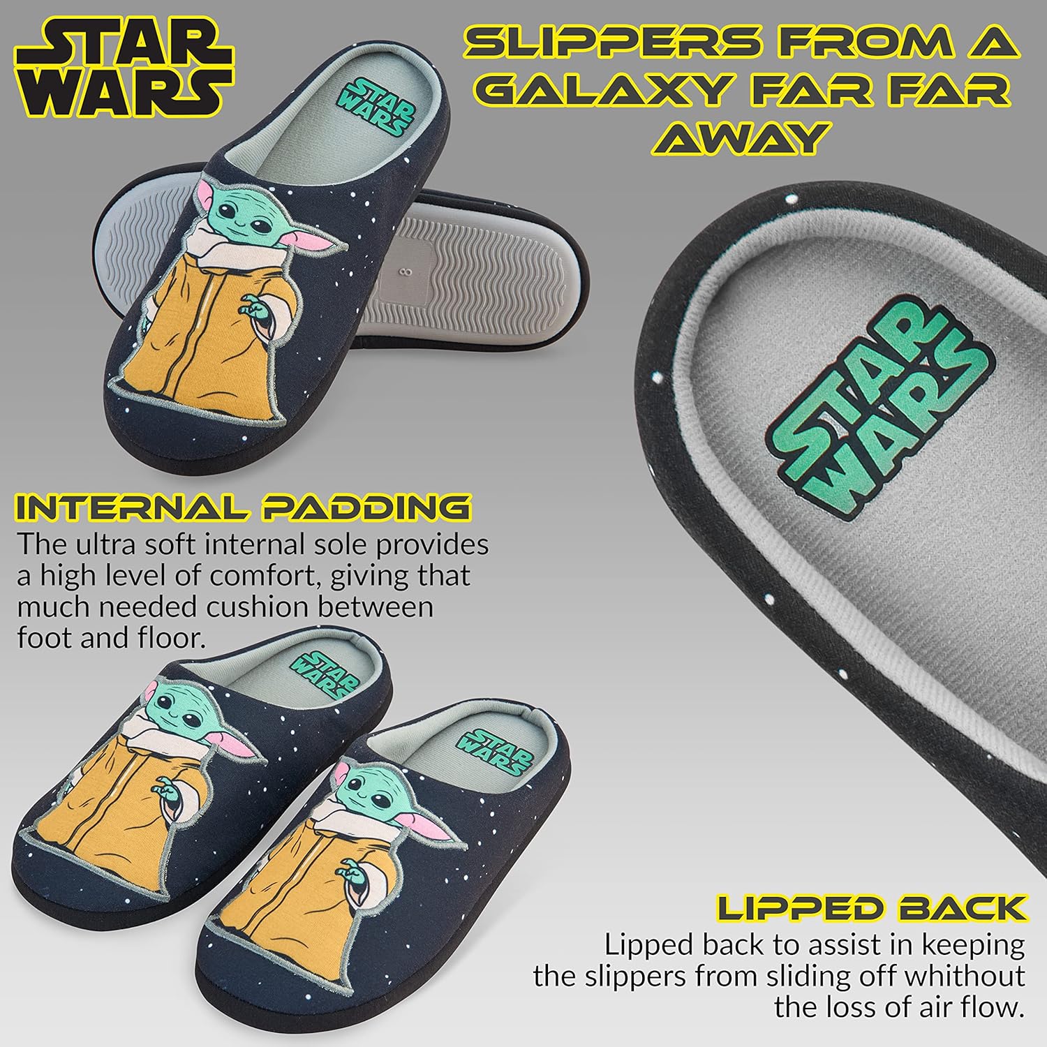 Chaussons mules homme Disney Star Wars Baby Yoda avec semelle en caoutchouc – Image 6