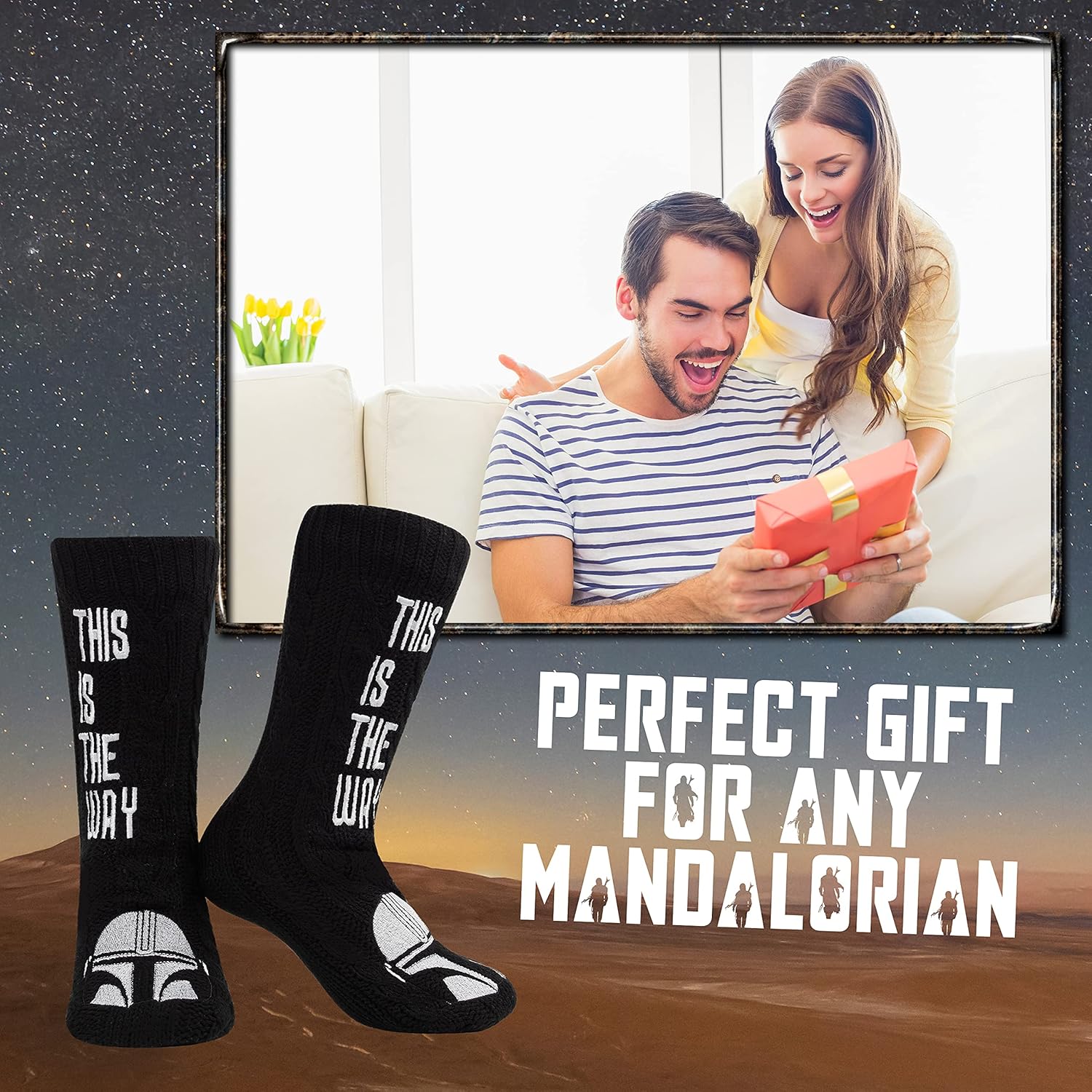 Chausson chaussette noir The Mandalorian Baby Yoda – Image 2
