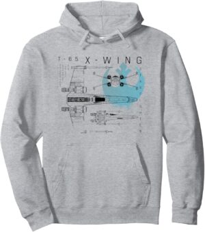 Sweat à capuche Star Wars X-Wing Rebel Schematic 241 g