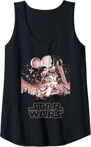 Débardeur crop top Star Wars femme poster vintage rose