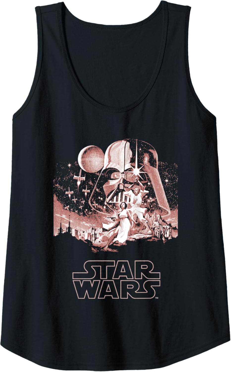 Débardeur crop top Star Wars femme poster vintage rose
