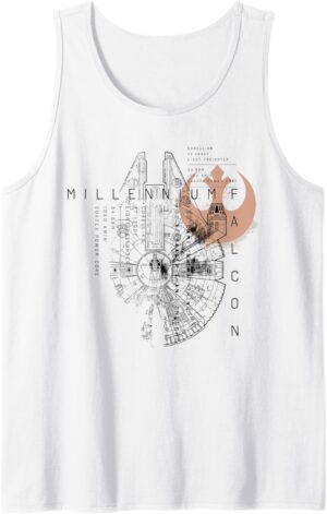 Débardeur Star Wars Faucon Millenium motif schéma