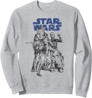 Sweatshirt bleu Falcon Crew Star Wars à col tissé