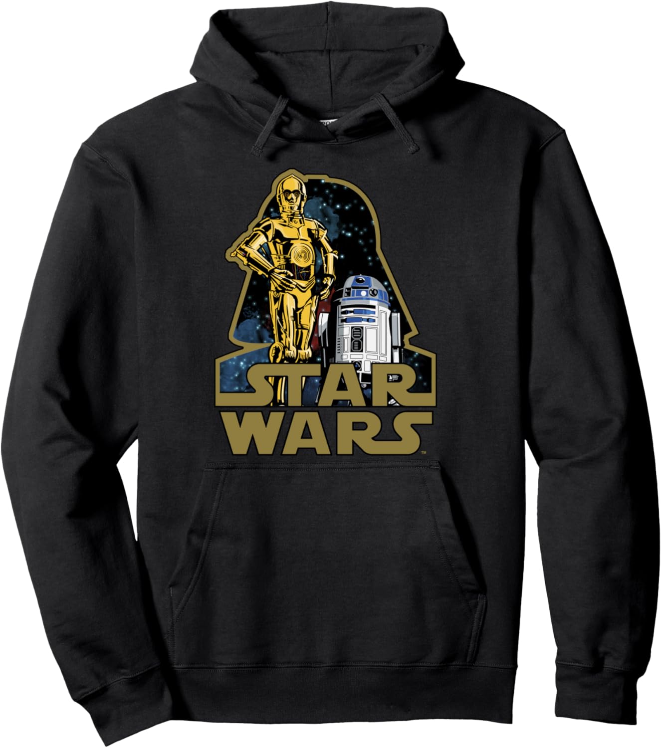 Sweat à capuche Star Wars Vador, C-3PO et R2-D2 écusson logo