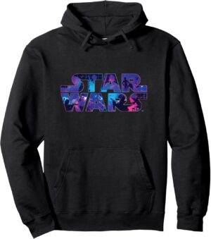 Sweat à capuche Star Wars logo Galaxy style 90
