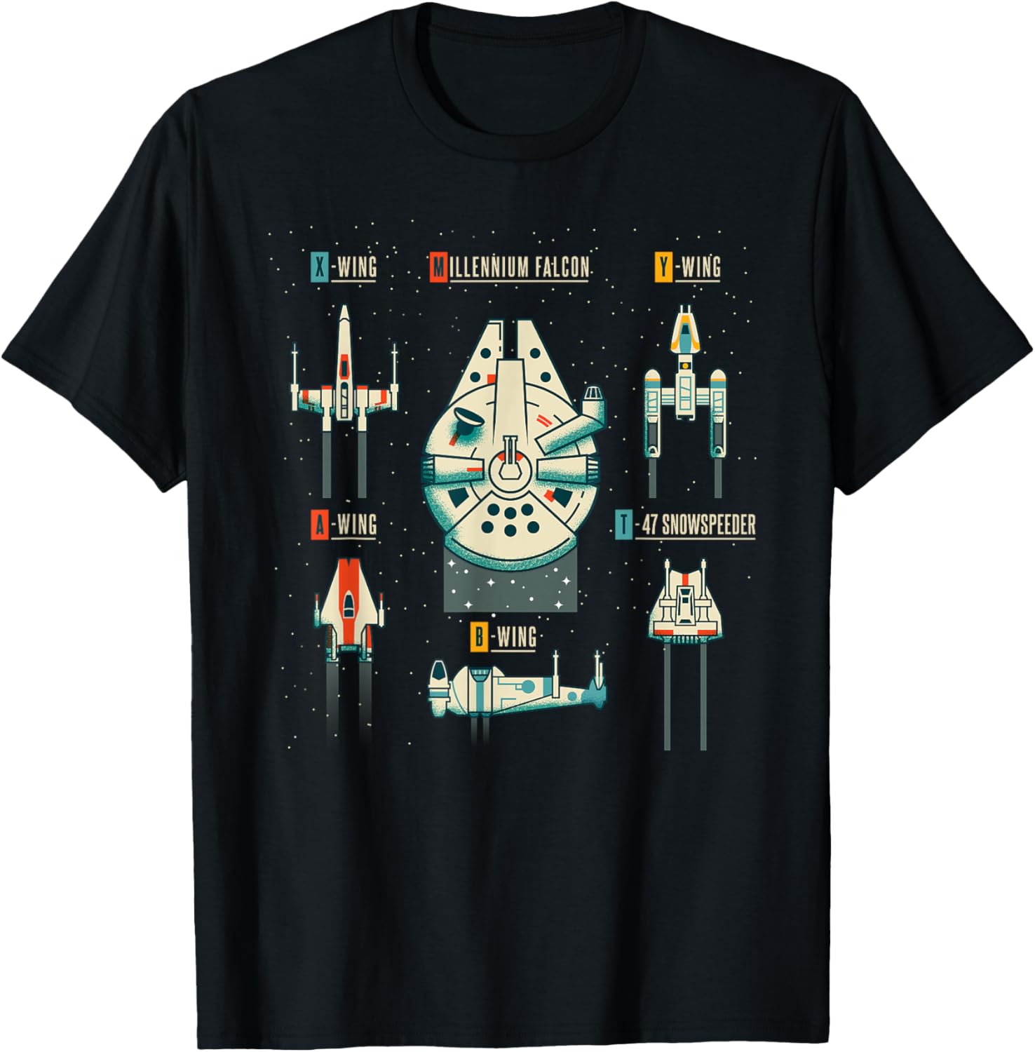 T-shirt Star Wars Vehicle Chart coloris au choix