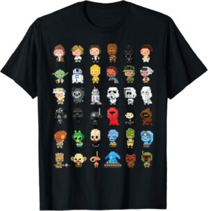 T-shirt Star Wars 8 Bit à personnages pixelisés
