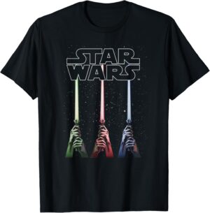 T-shirt Star Wars Lightsabers noir ou bleu marine