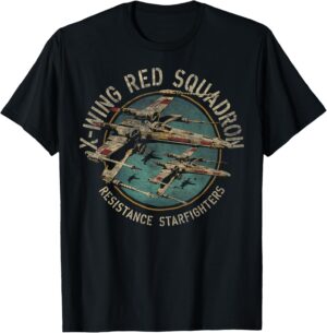 T-shirt Star Wars X-Wing Squadron portrait délavé Femme Homme