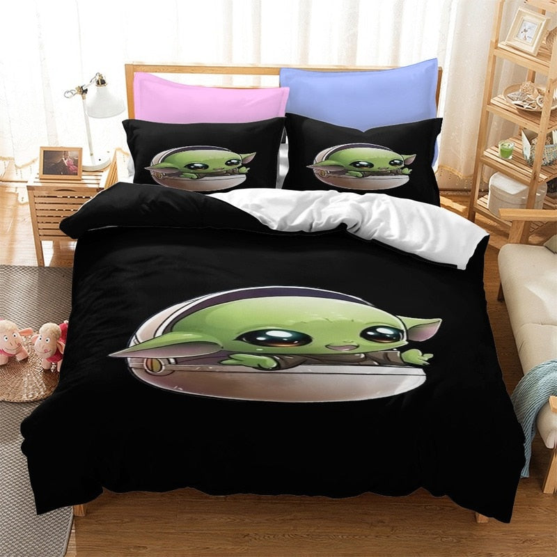 Housse de couette Star Wars Grogu Kawaii, 2pcs ou 3pcs