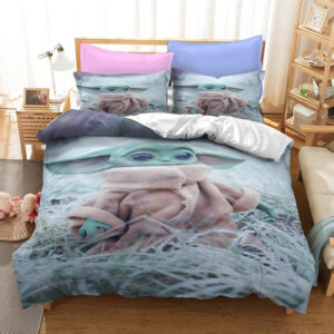 Housse de couette Star Wars Grogu thème herbe