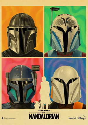 Affiche The Mandalorian style vintage
