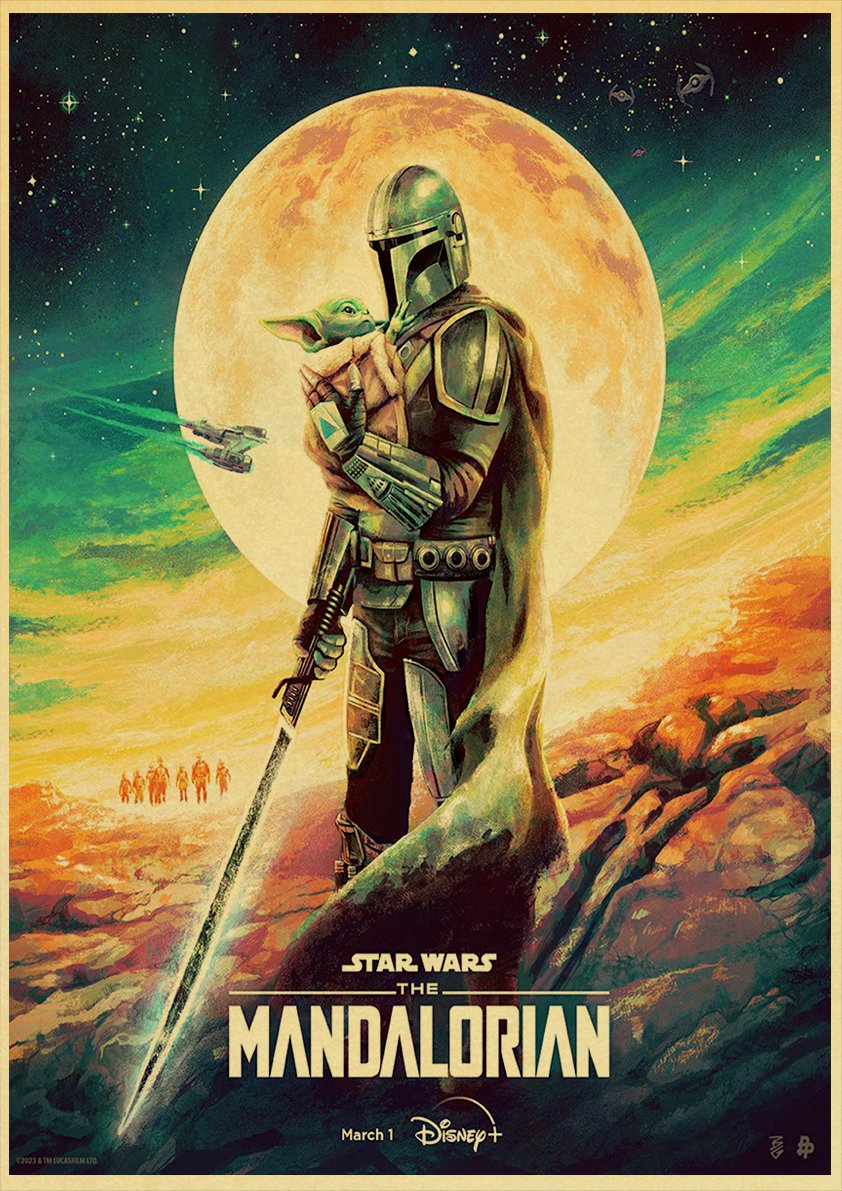 Affiche Star Wars The Mandalorian avec Dark Saber
