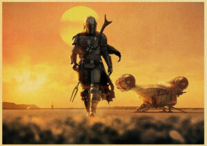 Affiche Star Wars The Mandalorian scene Desert