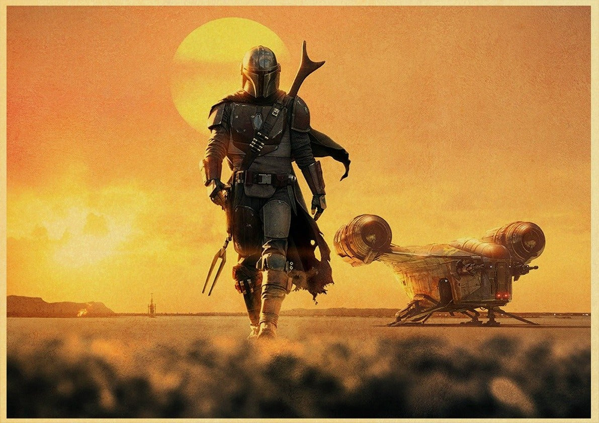 Affiche Star Wars The Mandalorian scene Desert