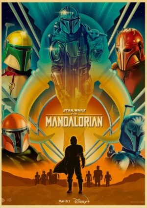 Affiche rétro Star Wars The Mandalorian