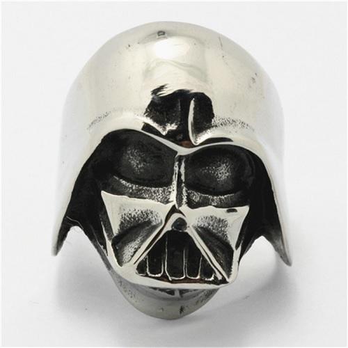 Bague Star Wars Dark Vador chromée avec tailles 54,57,59,62,64,67,69,72 mm – Image 2