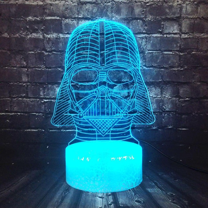 Lampe Star Wars Dark Vador base craquelée 7 couleurs