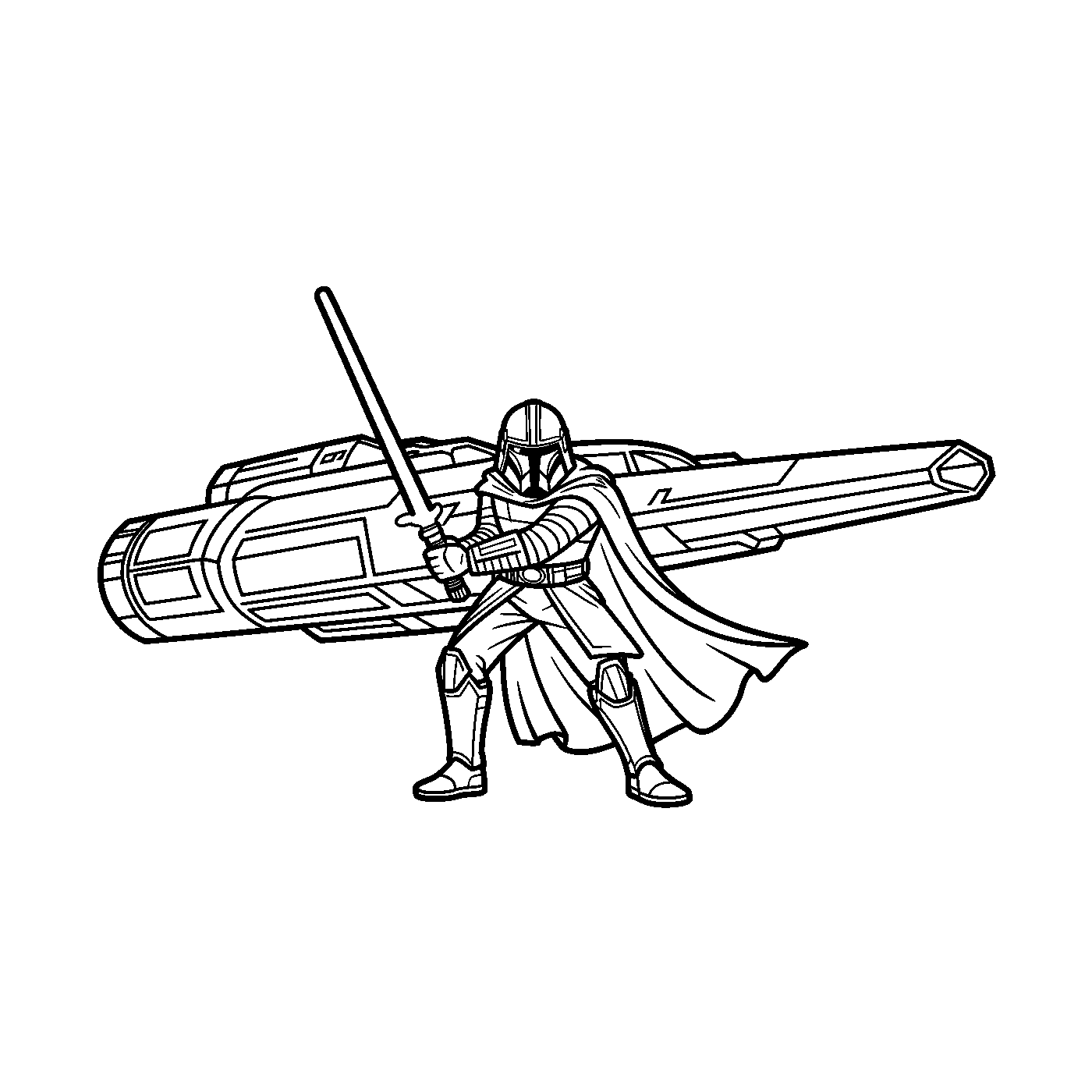 Coloriage Star Wars gratuit à imprimer - droïde dans un vaisseau Coloriage Star Wars gratuit à imprimer : droïde dans un vaisseau